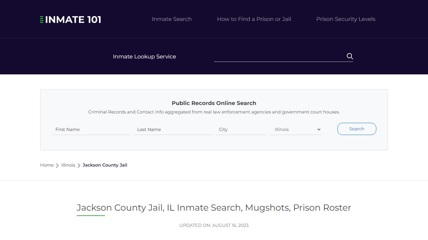 Jackson County Jail, IL Inmate Search, Mugshots, Prison Roster
